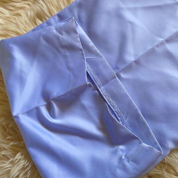 NWT Zara Light Purple/blue Satin Effect Wide Leg Pants Size Medium - Picture 10 of 12